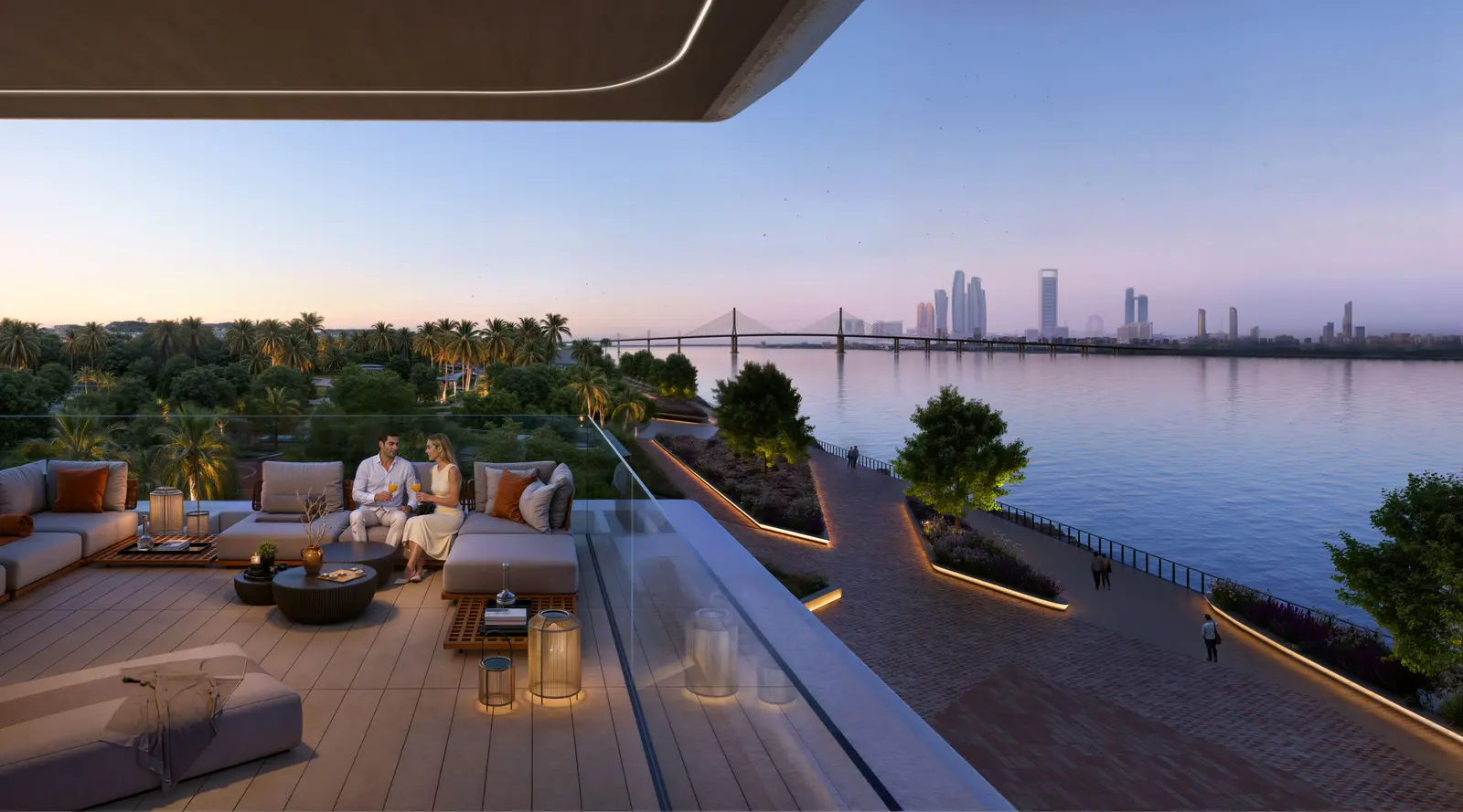 Bashayer by Modon Properties waterfront villas exterior view on Hudayriyat Island, Abu Dhabi luxury coastal community facade Bashayer Hudayriyat Island exterior archit