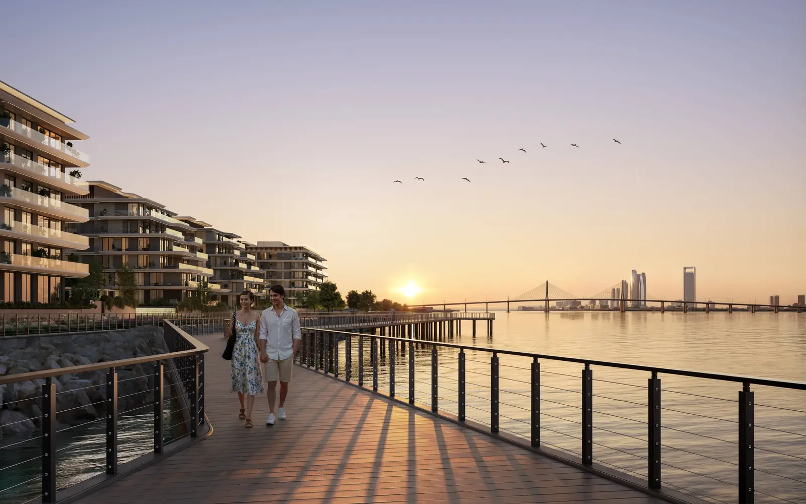 Bashayer Residences Hudayriyat Island façade with expansive terraces, natural tones, and a sophisticated architectural presence by the water..jpg