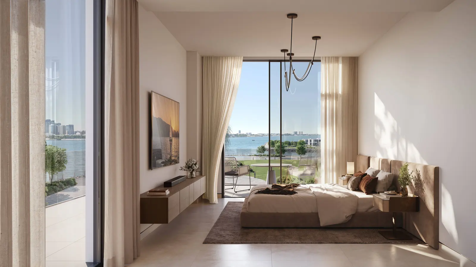 Bashayer Residences Hudayriyat Island living room featuring open-plan layout, floor‑to‑ceiling windows, and bright contemporary interiors (3).jpg