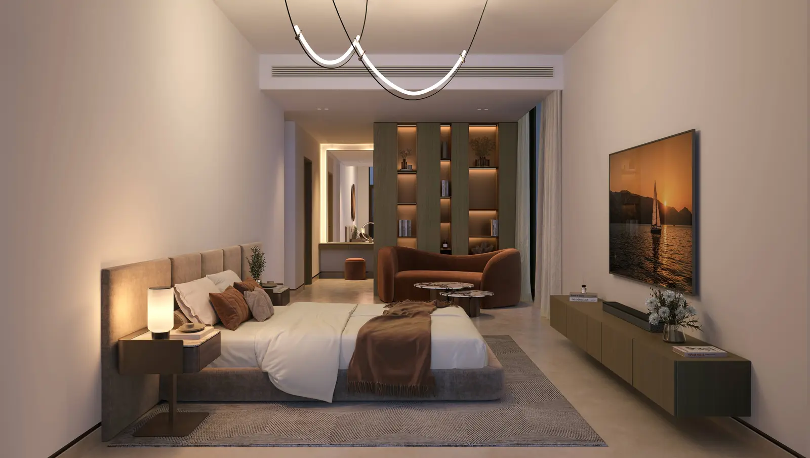 Bashayer Residences Hudayriyat Island living room featuring open-plan layout, floor‑to‑ceiling windows, and bright contemporary interiors (2).jpg